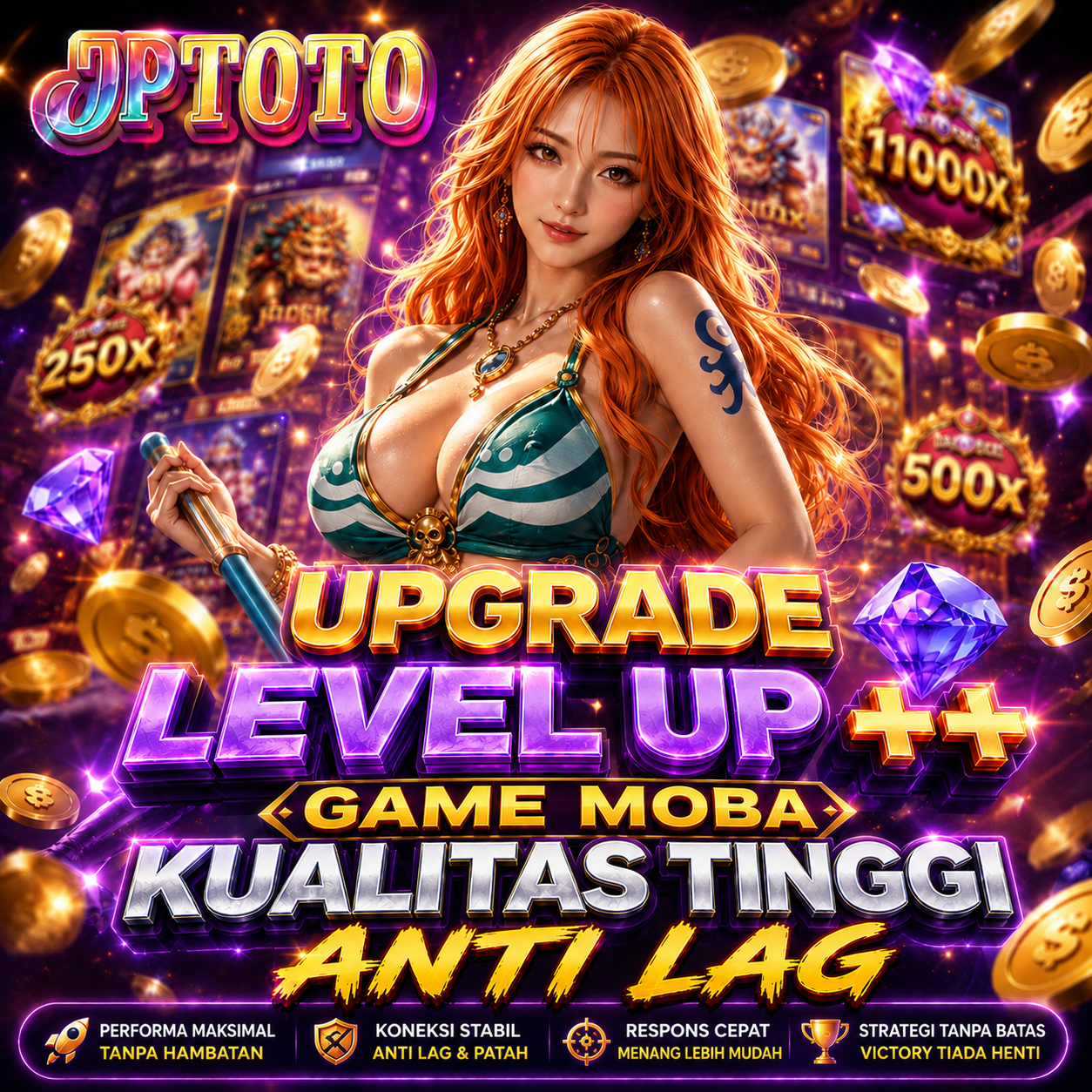 JPTOTO Upgrade Level Up Game MOBA Anti Lag